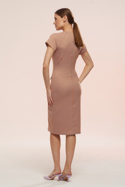 Мультиколор платье с пуговицами и облегающим силуэтом Ларс Стиль 754 - фото 4