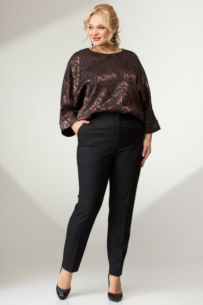 Брюки классические зауженные с высокой посадкой из текстиля Angelina & Сompany 697 - фото 4