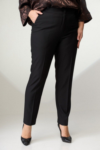 Брюки классические зауженные с высокой посадкой из текстиля Angelina & Сompany 697 - фото 1