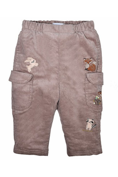 Утепленные вельветовые брюки с аппликацией и вышивкой Bell Bimbo 163009 т.бежевый - фото 1