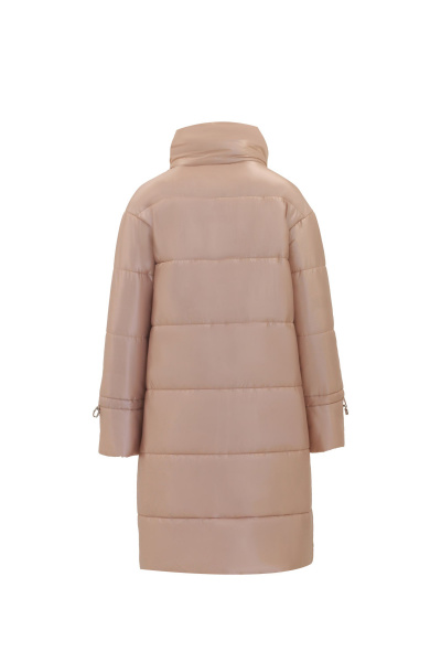 Пальто демисезонное из плащёвой ткани розовое длиной ниже колена Elema 5-12026-1-170 пудра - фото 3