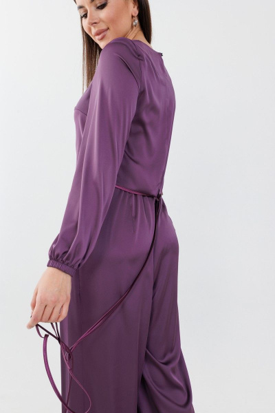 Блуза фиолетовая с декоративными шнурами и воротником-стойкой Anelli 1288.1 фиолет - фото 4