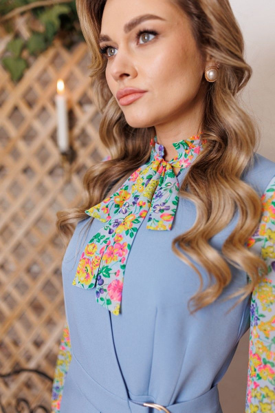 Блуза, жилет, юбка Мода Юрс 2538 холодный_голубой - фото 3