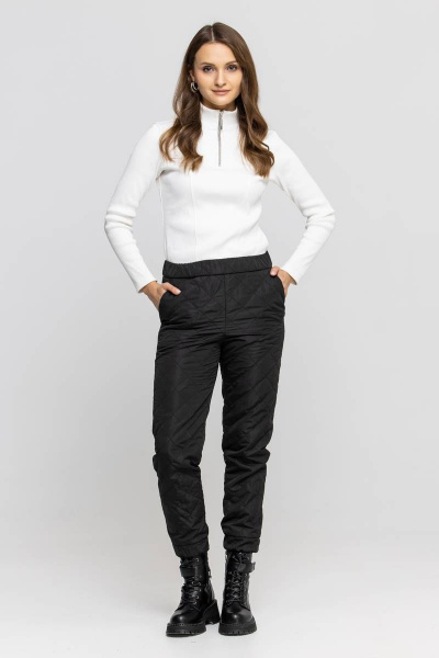 Демисезонные брюки из плащёвой ткани для делового стилЯ Domna 12107 черный(170) - фото 5