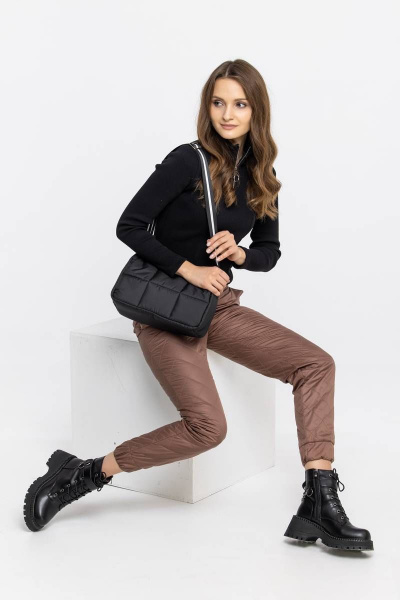 Демисезонные бежевые брюки из плащёвой ткани Domna 12107 темно-бежевый(170) - фото 8