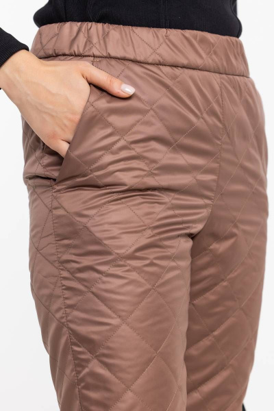 Демисезонные бежевые брюки из плащёвой ткани Domna 12107 темно-бежевый(170) - фото 5