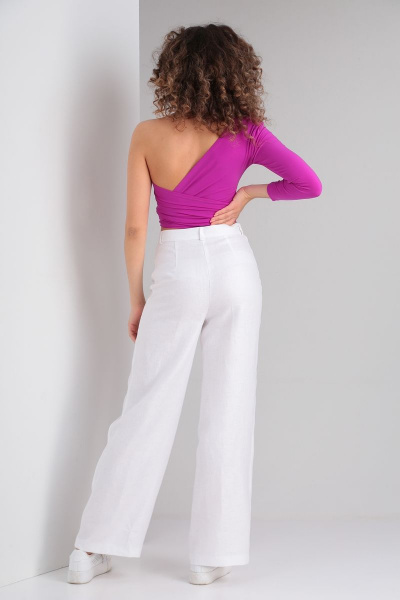 Льняные широкие брюки с просветами и шлевками DOGGI 0101/1 - фото 2