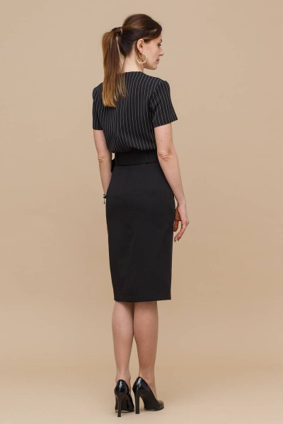 Юбка черная миди из текстиля с разрезом и классическим силуэтом Domna 71107 черный(164) - фото 5