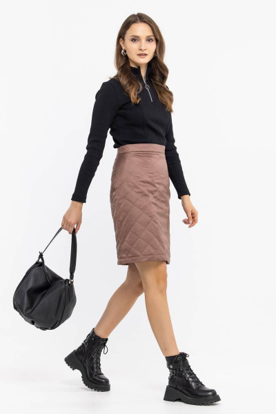 Юбка черная из плащевой ткани с классическим стилем Domna 71118 темно-бежевый(170) - фото 9
