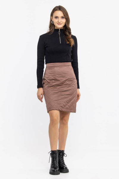 Юбка черная из плащевой ткани с классическим стилем Domna 71118 темно-бежевый(170) - фото 8