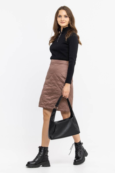 Юбка черная из плащевой ткани с классическим стилем Domna 71118 темно-бежевый(170) - фото 2