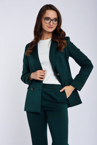 Брюки и жакет серый из вискозы для делового стиля Domna 16063 темно-зеленый(170) - фото 2