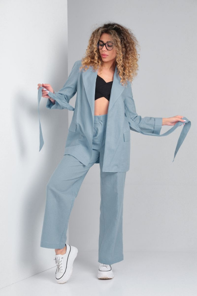 Брюки, жакет DOGGI 2854/1 пастельный синий - фото 4