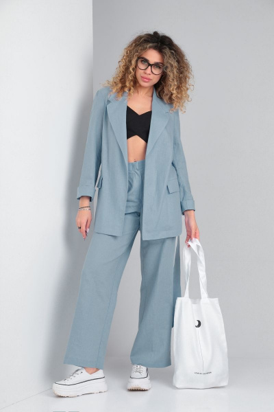 Брюки, жакет DOGGI 2854/1 пастельный синий - фото 1