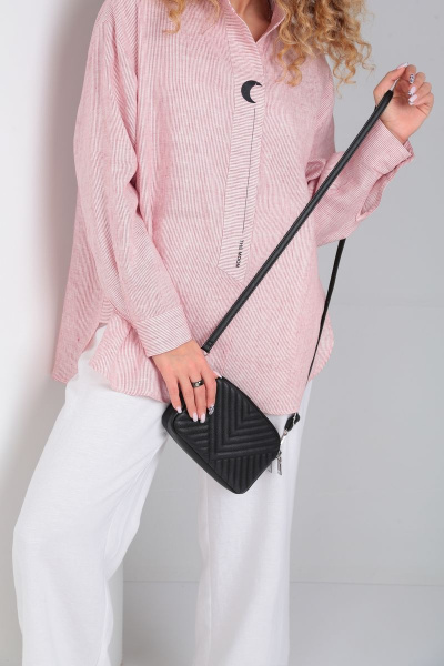 Блуза DOGGI 0160 фламингово-белая полоска - фото 6