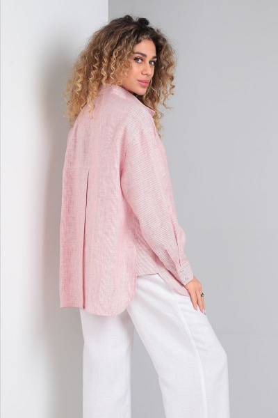 Блуза DOGGI 0160 фламингово-белая полоска - фото 5