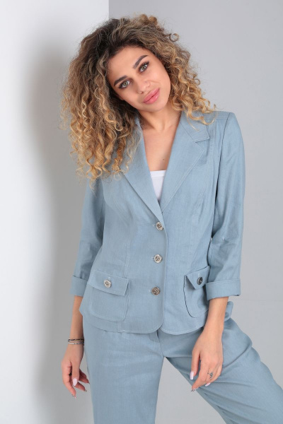 Брюки, жакет DOGGI 2848/1 пастельный синий - фото 3