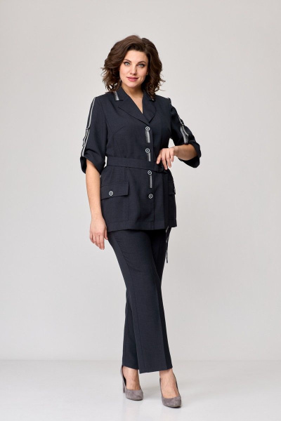 Брюки, жакет, пояс T&N 7363 темный_графит - фото 9