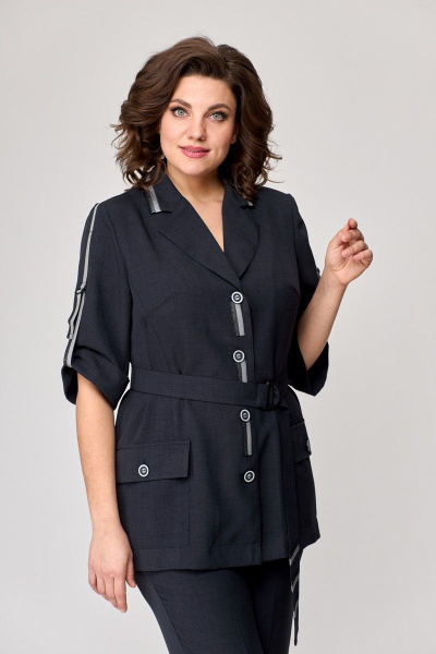 Брюки, жакет, пояс T&N 7363 темный_графит - фото 4