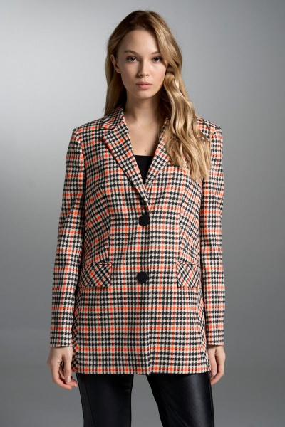 Жакет VI ORO VR-1003 черный, оранжевый, молоко - фото 5