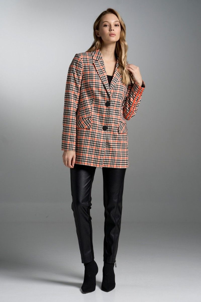 Жакет VI ORO VR-1003 черный, оранжевый, молоко - фото 2