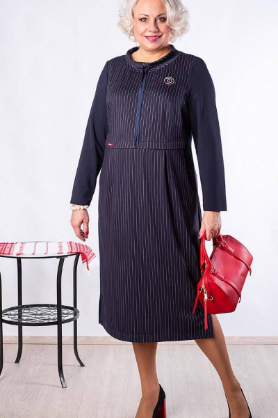 Платье полуприлегающее из вискозы с вертикальной полоской Camelia 2241 2 - фото 2