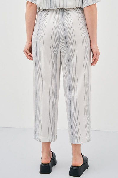 Брюки укороченные свободного силуэта из хлопка и льна Art Ribbon M3821B - фото 2