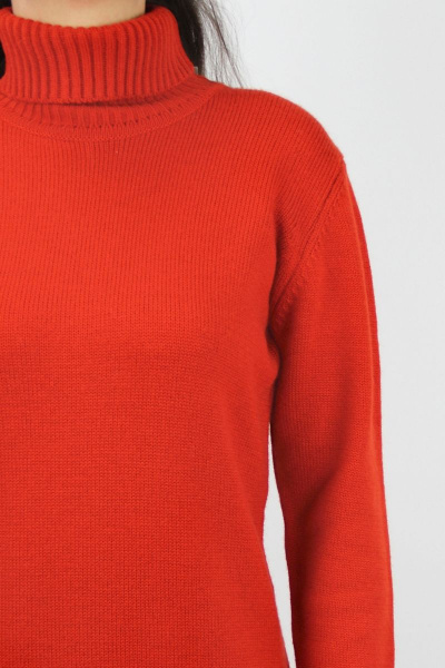 Платье шерсть прямое с круглым вырезом и отложным воротником Полесье С4753-20 0С2194-Д43 164 св.терракот - фото 3