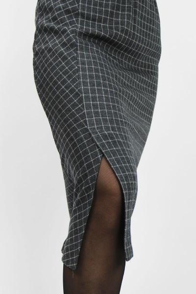 Серая вязаная юбка с отрезной боковой деталью Полесье С7081-20 1С1010-Д43 158,164 т.антрацит - фото 1