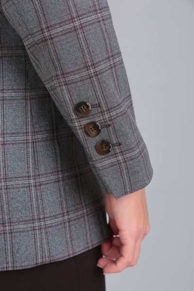 Клетчатый брючный костюм с зауженными брюками и жакетом LS 106 - фото 6