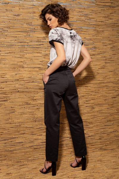 вискозная блуза с квадратным вырезом и сборкой Nova Line 20708 серый - фото 6