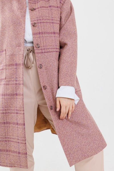 Жакет из текстиля с накладными карманами и резным кроем Anelli 1271 розовый - фото 5