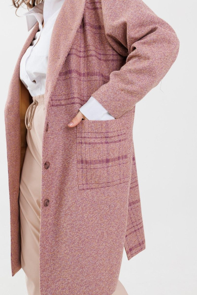 Жакет из текстиля с накладными карманами и резным кроем Anelli 1271 розовый - фото 3