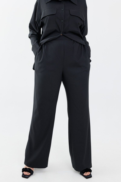 Женские брюки из вискозы и текстиля с карманами Anelli 1293.2 черный - фото 3