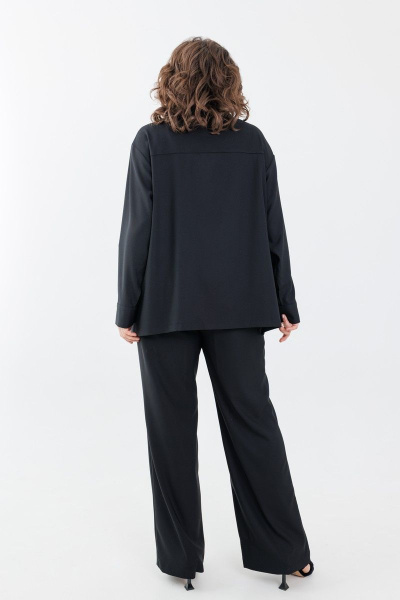 Рубашка классическая прямая из вискозы с разрезами Anelli 1293.1 черный - фото 4