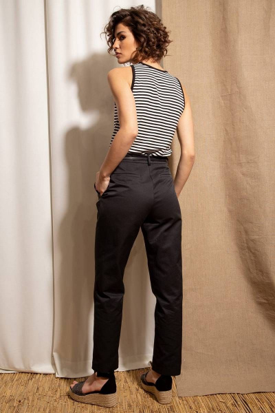 Мультиколорный полосатый джемпер с контрастной окантовкой Nova Line 20725 Полоска_чёрная - фото 4