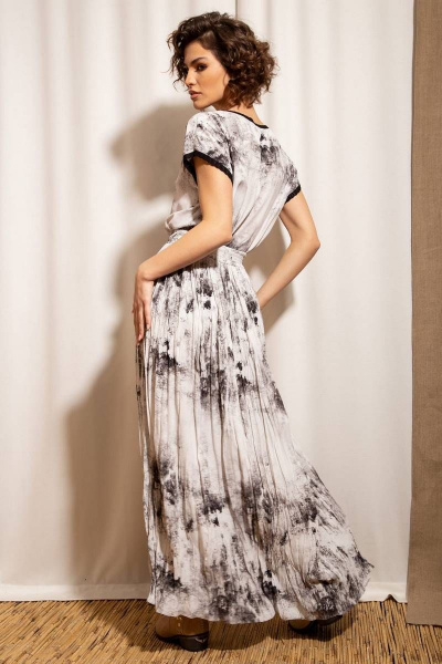 Юбка из вискозы и трикотажа с абстрактным принтом Nova Line 3793 серый - фото 7