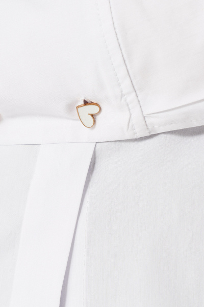 Удлиненная белая блузка с открытой спиной из хлопка Панда 130640w белый - фото 4