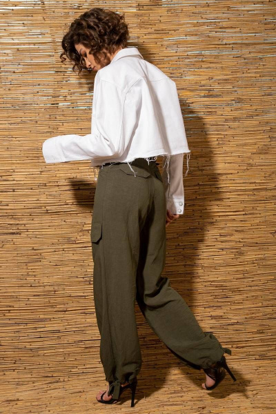 Брюки-карго из легкой ткани с накладными карманами Nova Line 40073 хаки - фото 5