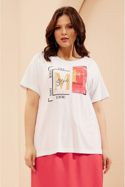 Casual костюм из текстиля с бомбером и юбкой-миди Lissana 4681 коралл - фото 3