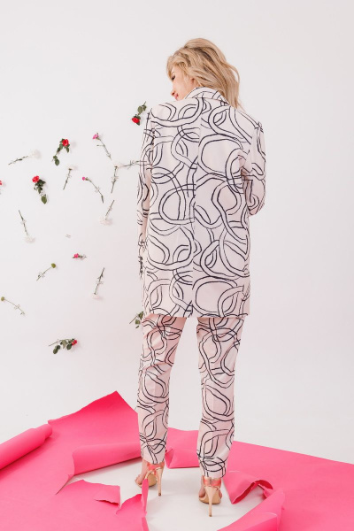 Брюки, жакет, жилет NikVa 359-1 беж_разводы - фото 2