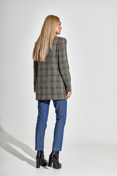 Оверсайз жакет из клетчатой поливискозы с карманами Azzara 897/1 - фото 2