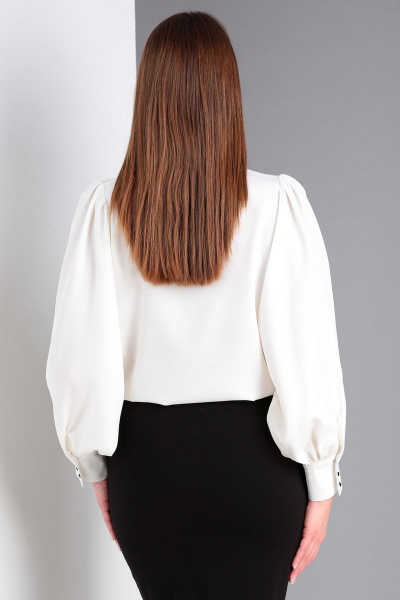 Демисезонная оригинальная блуза с короткими рукавами Таир-Гранд 62423 молочный - фото 2