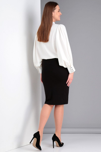 Демисезонная оригинальная блуза с короткими рукавами Таир-Гранд 62423 молочный - фото 4