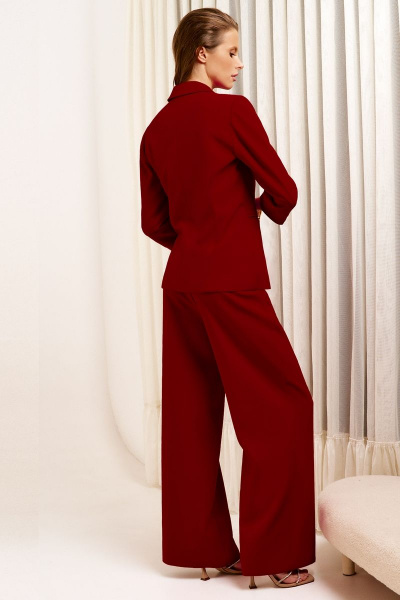 Осенний женский жакет на пуговицах с прорезными карманами Панда 131530w терракотовый - фото 4