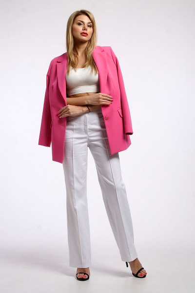 Брюки палаццо со стрелками высокий посадка лето IUKONA Б207 белый - фото 6