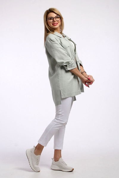 Облегающие укороченные брюки из хлопка с карманами IUKONA Б556 белый - фото 7