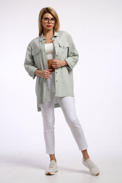 Облегающие укороченные брюки из хлопка с карманами IUKONA Б556 белый - фото 6