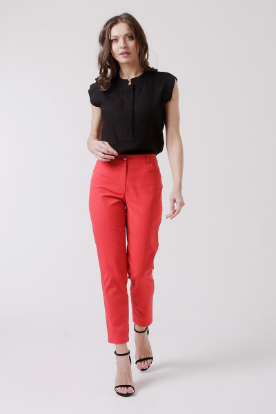 Облегающие укороченные брюки из хлопка с карманами IUKONA Б556 красный - фото 2
