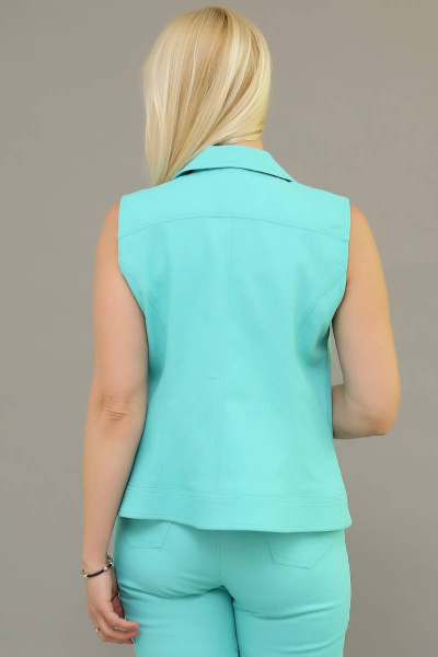 Летний бирюзовый джинсовый жилет с карманами Avila 0924 бирюза - фото 3